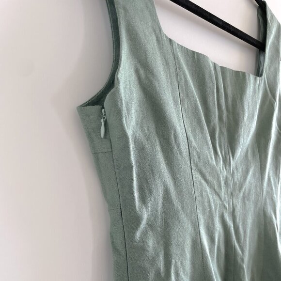 AVEC LES FILLES Linen Square Neck Cutout Dress - Picture 13 of 13